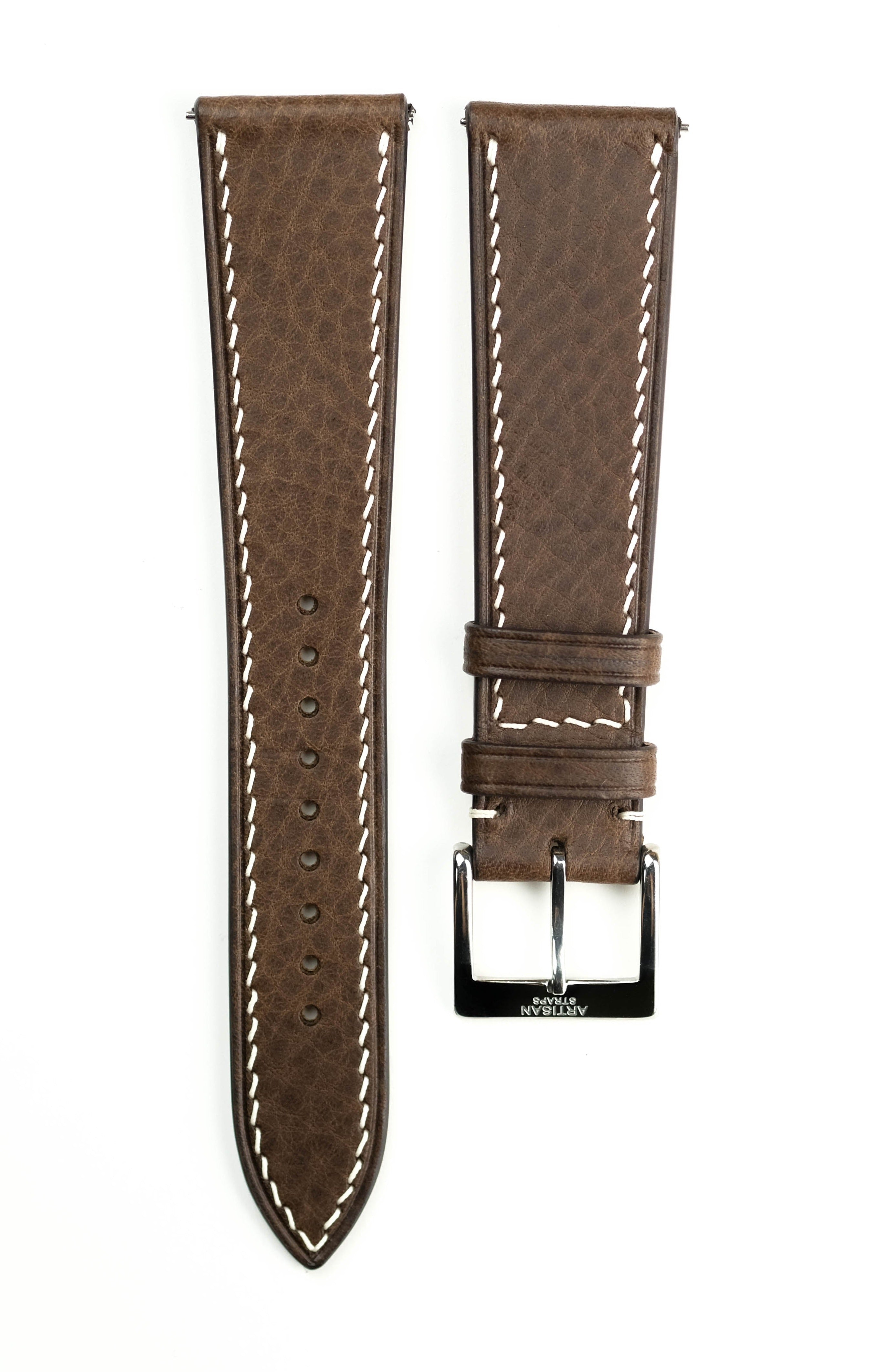 Dark Brown Minerva Leather Strap - Artisan Straps