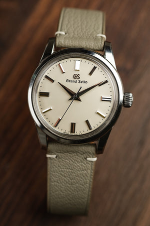 Light Taupe Chevre (French Goat) Two-Stitch Leather Strap - Artisan Straps