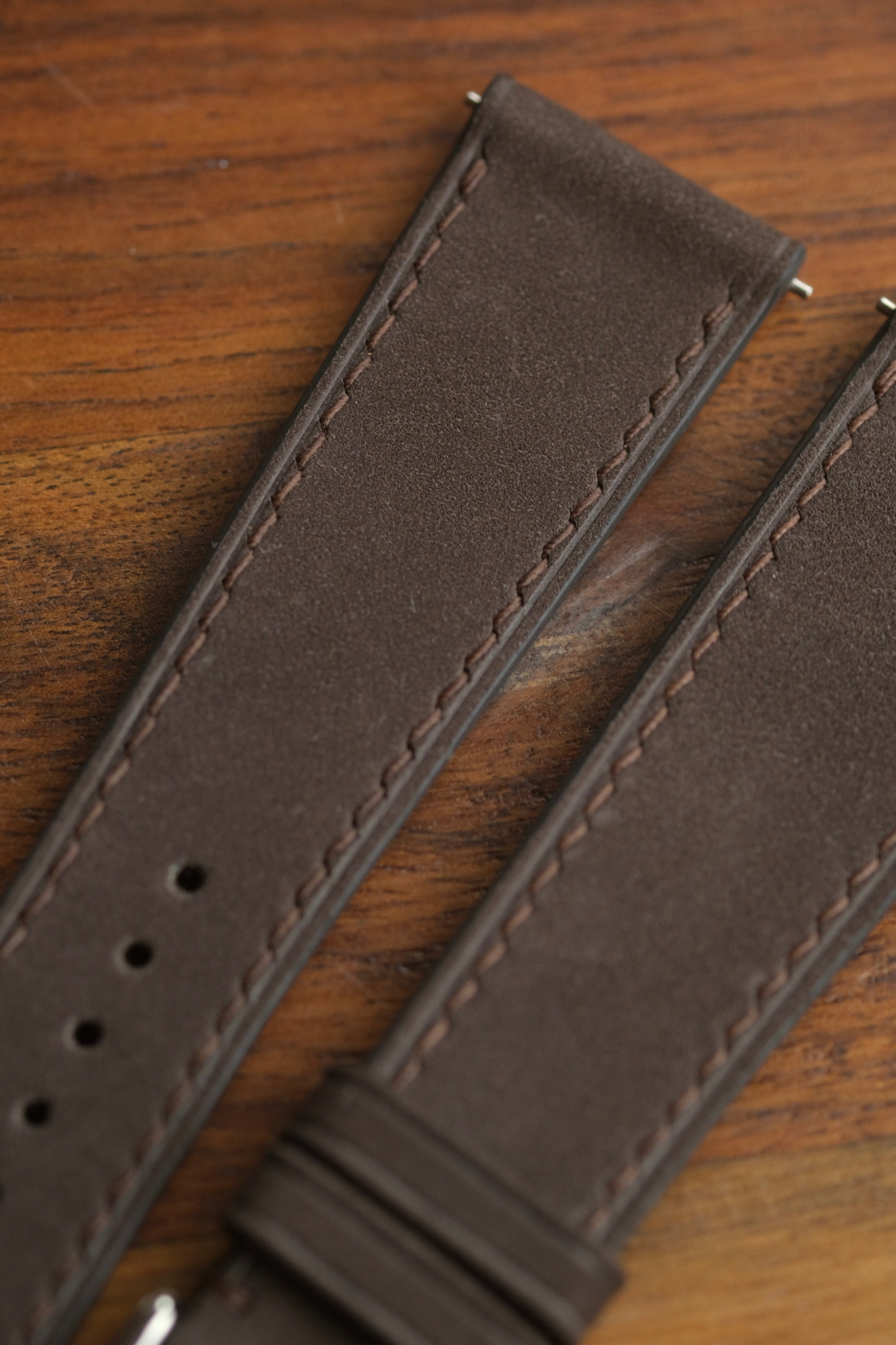 Coffee Brown Nubuck Leather Strap - Artisan Straps