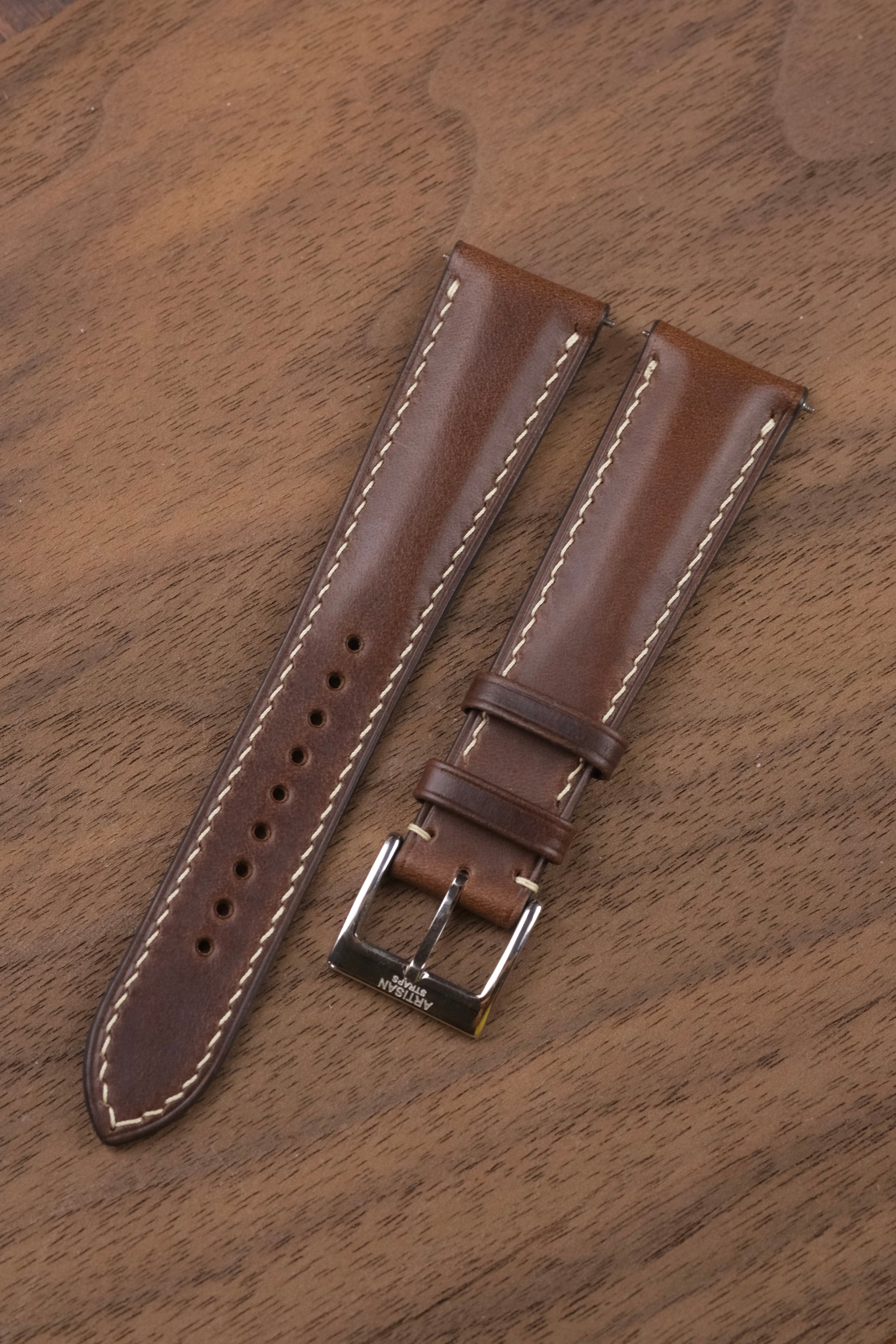 Dark Brown Horween Chromexcel (Padded) Leather Strap - Artisan Straps