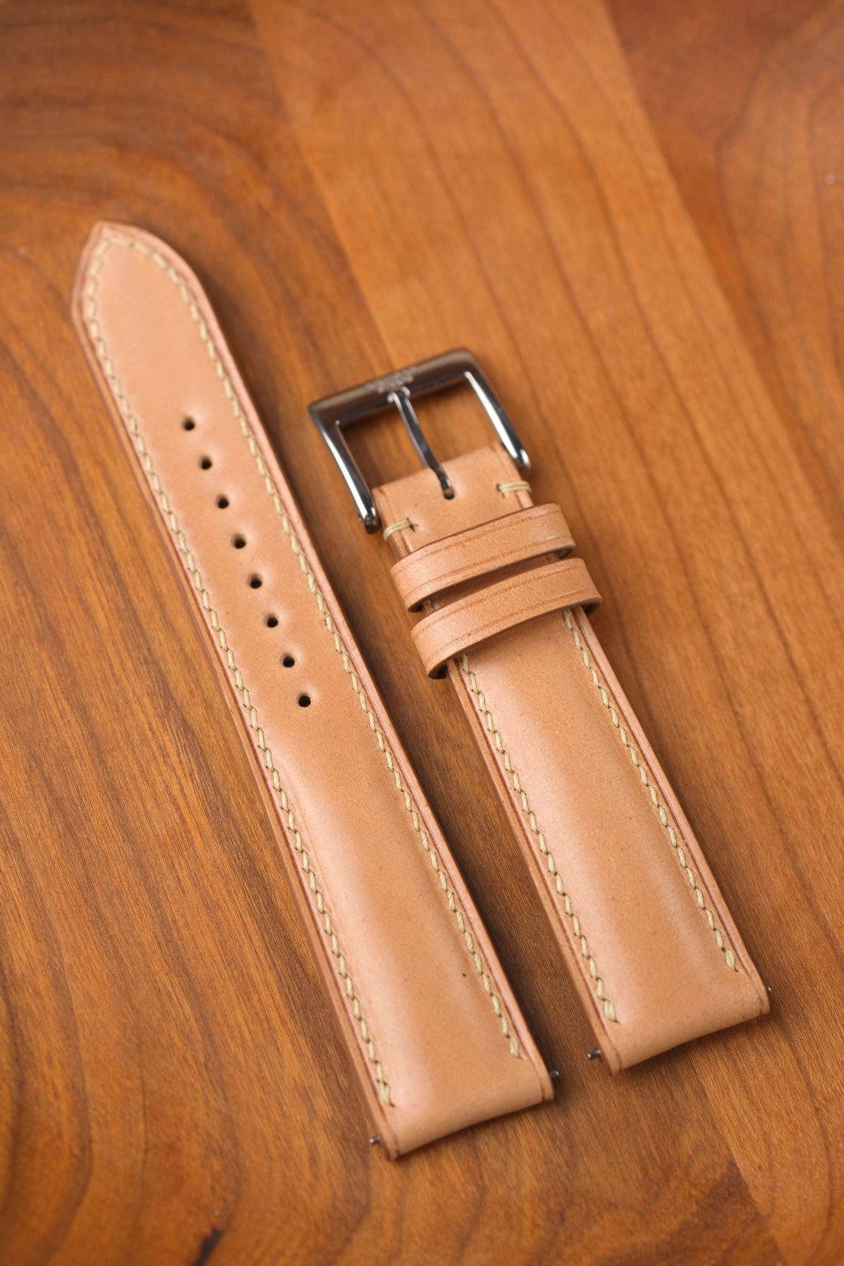 Natural Shinki Shell Cordovan (Padded) Leather Strap - Artisan Straps