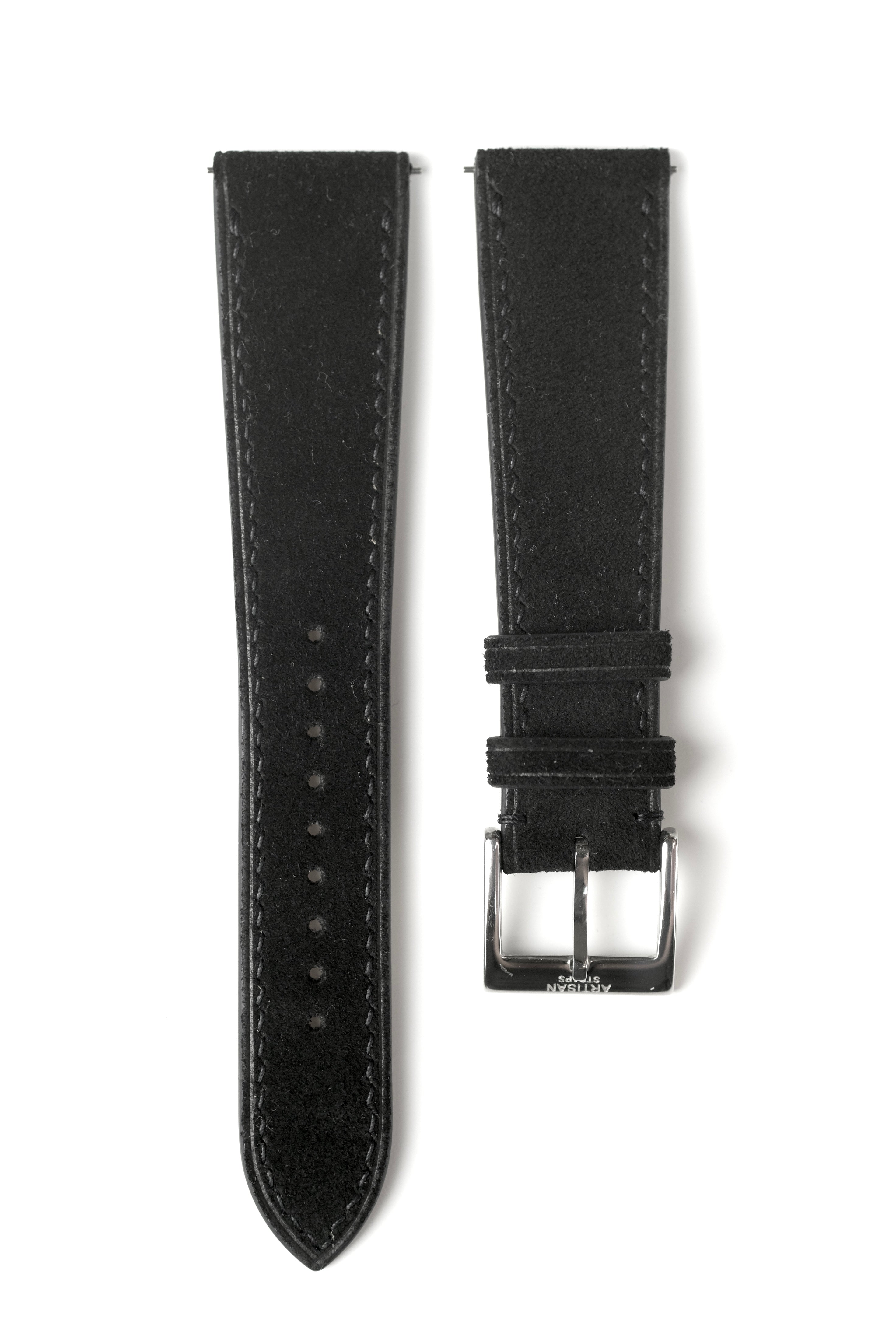 Black Suede Leather Strap - Artisan Straps