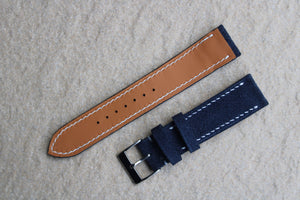 Suede Leather Strap in Navy - Artisan Straps