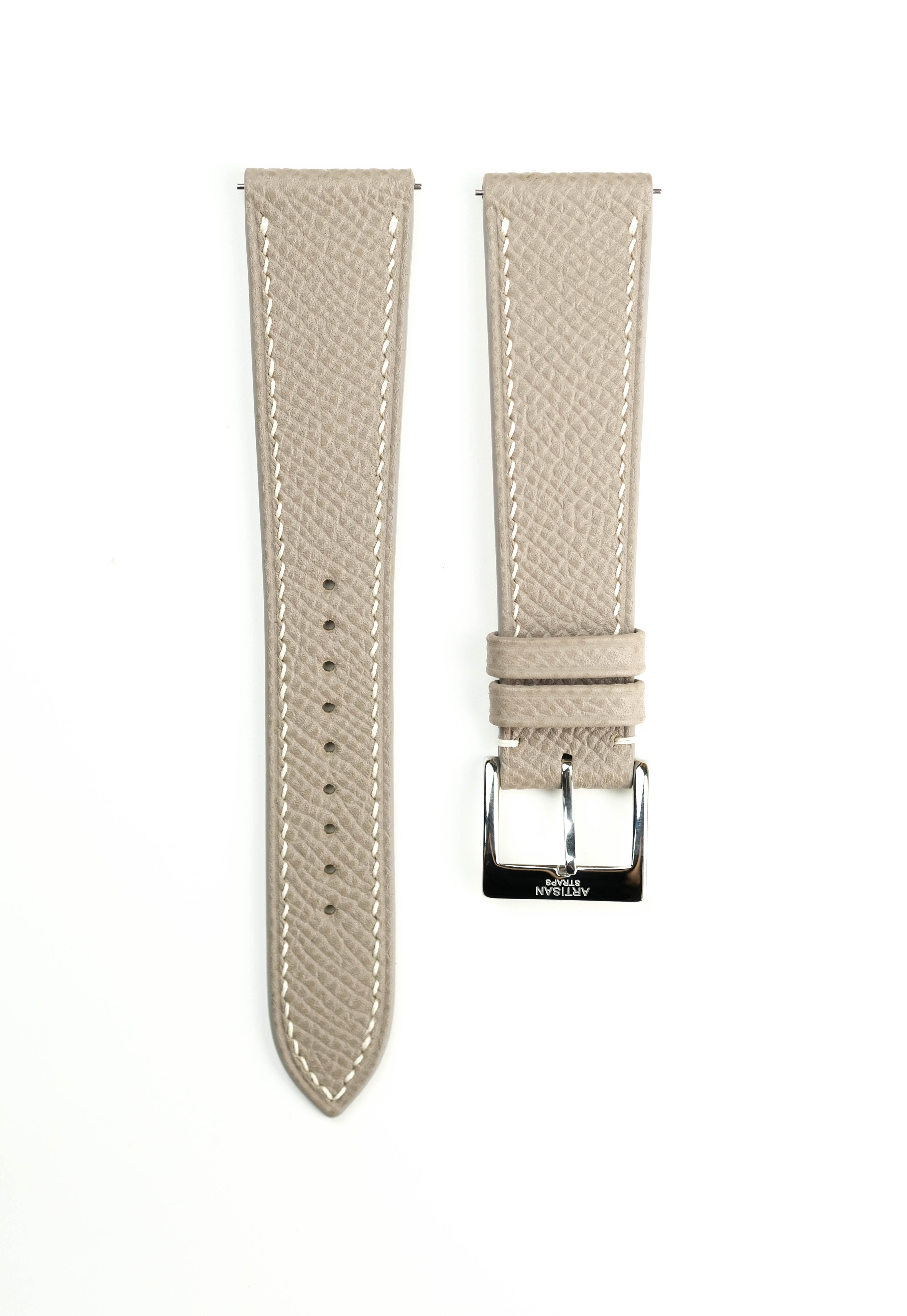 Light Grey Epsom Leather Strap - Artisan Straps