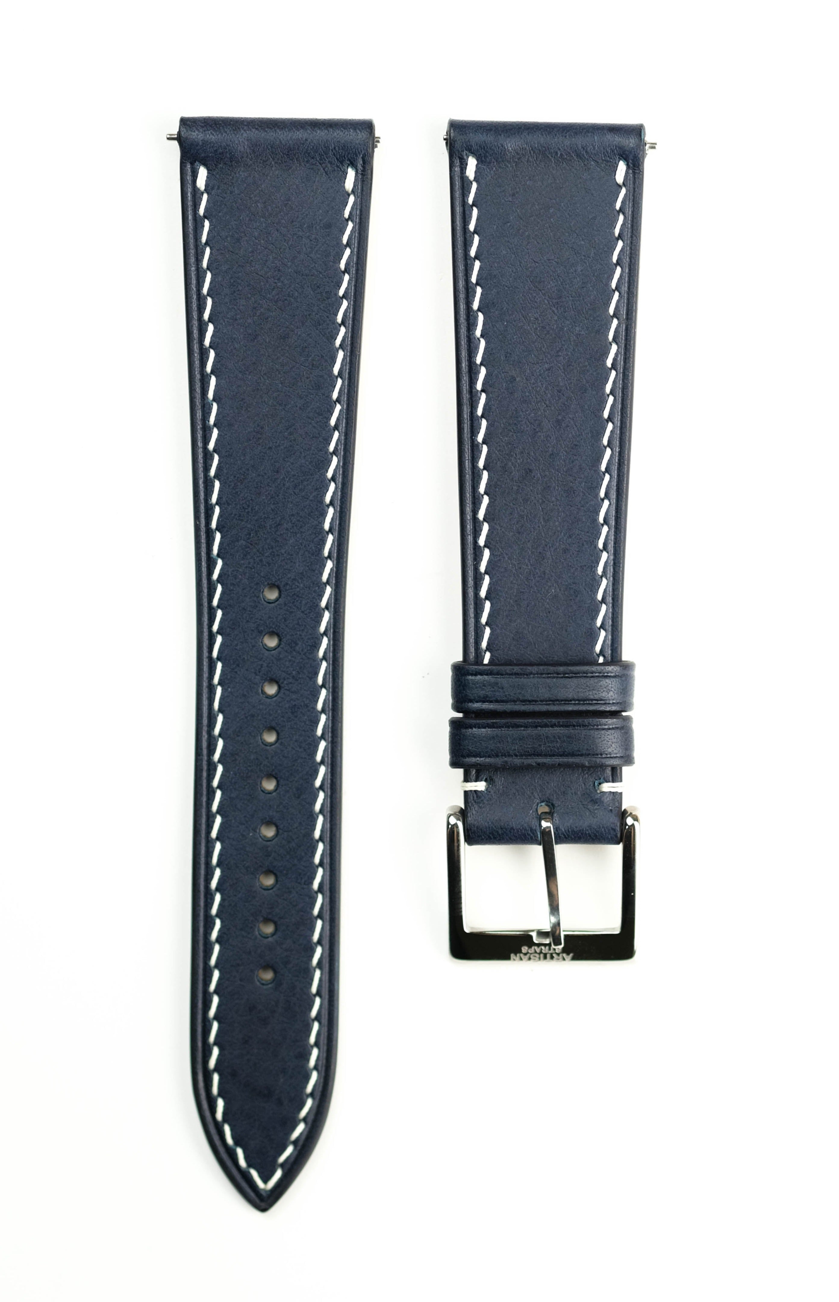 Navy Minerva Leather Strap - Artisan Straps