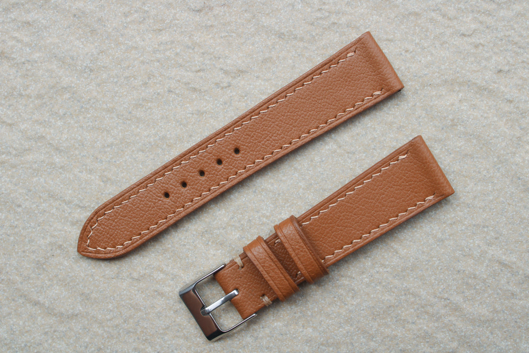Chevre (French Goat) Leather Strap in Tan - Artisan Straps