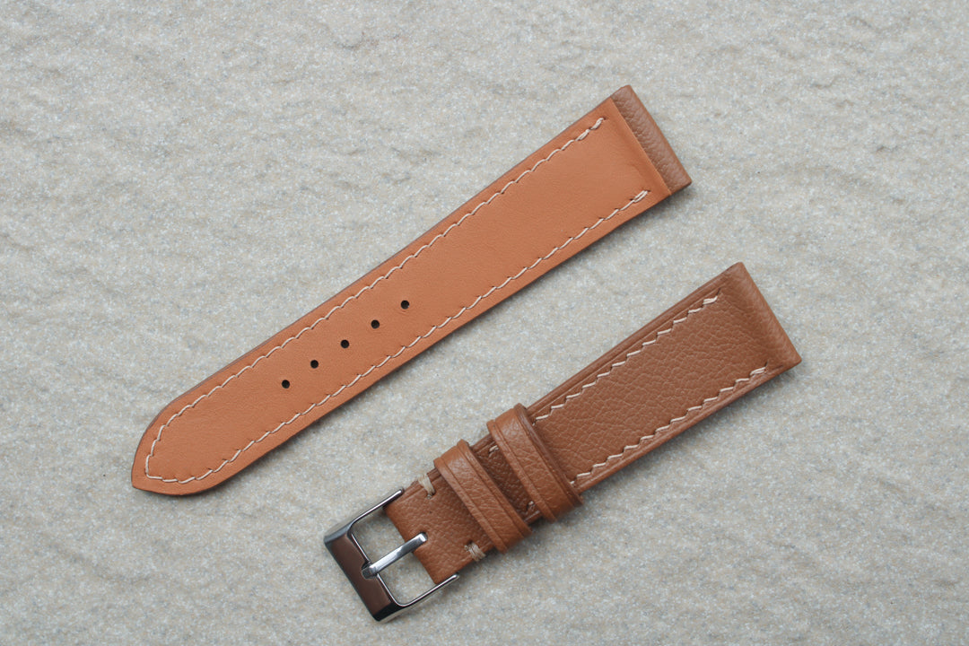 Chevre (French Goat) Leather Strap in Tan - Artisan Straps