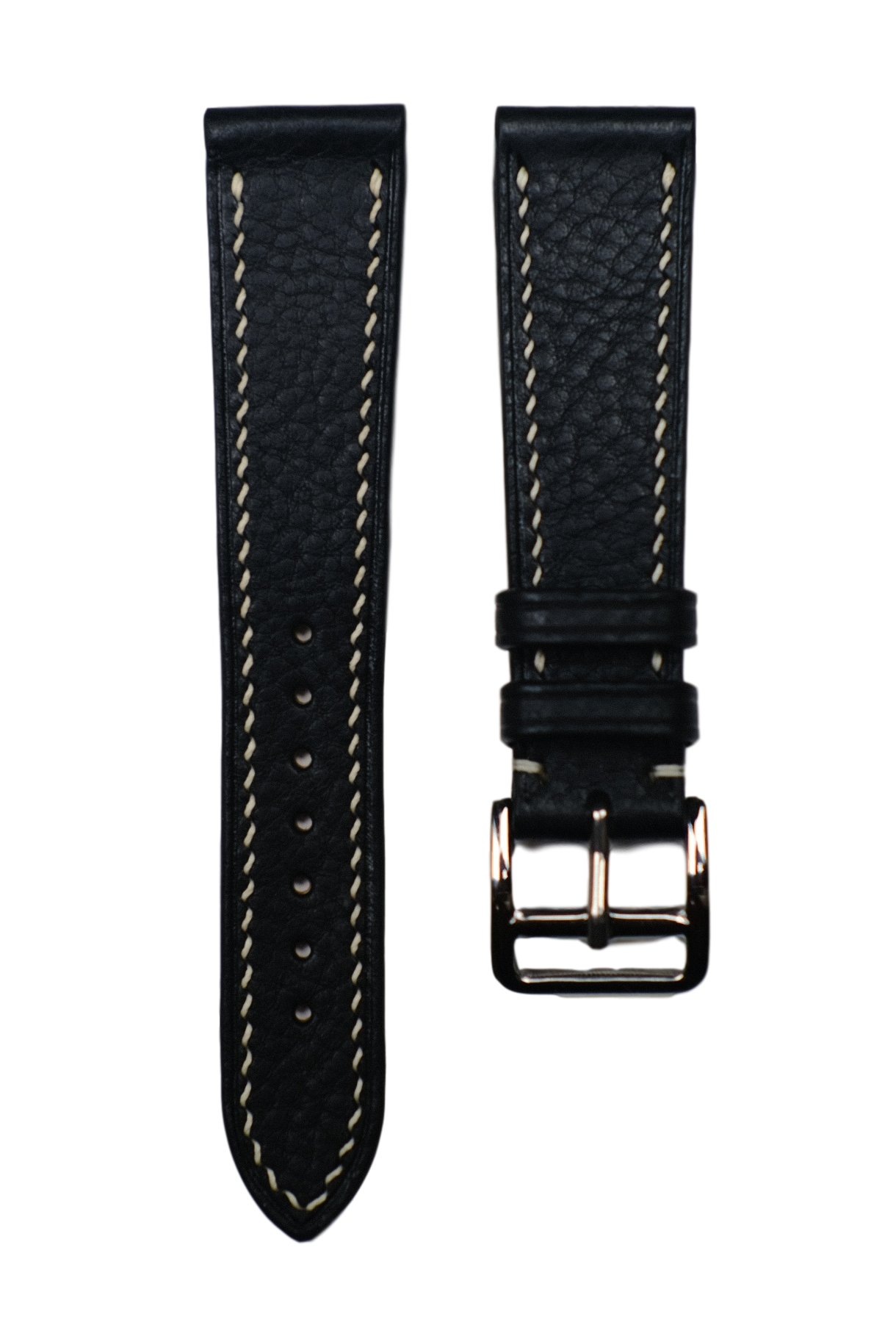 Italian Calf (Minerva Box) Leather Strap in Black - Artisan Straps