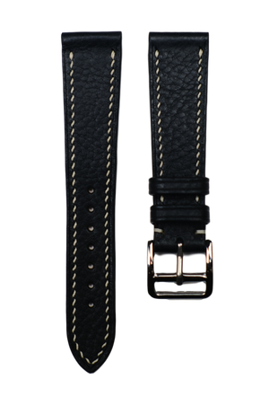 Italian Calf (Minerva Box) Leather Strap in Black - Artisan Straps