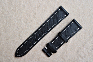 Saffiano French Calf Leather Strap in Black - Artisan Straps