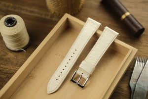 Epsom French Calf Leather Strap in Cream - Artisan Straps