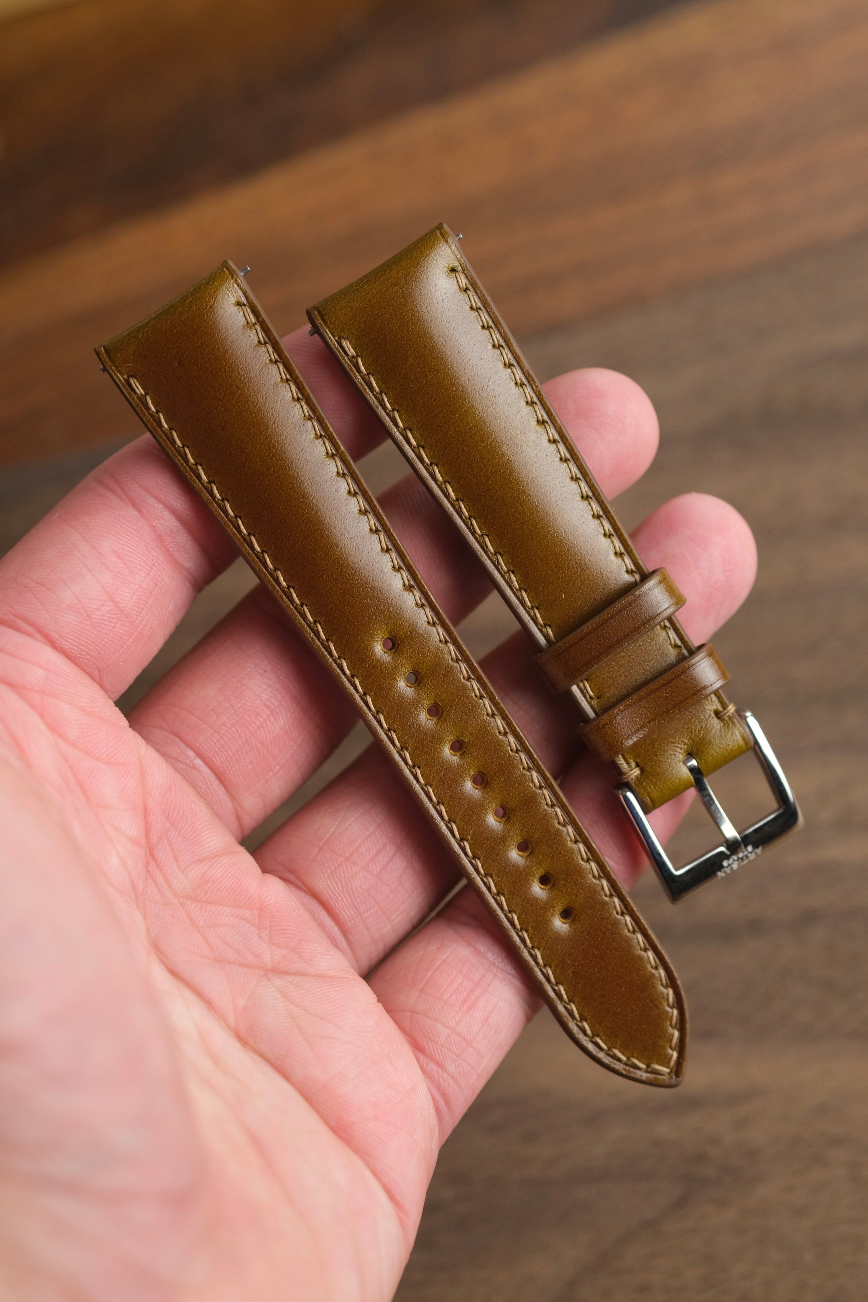 Whiskey Shell Cordovan (Padded) Leather Strap - Artisan Straps