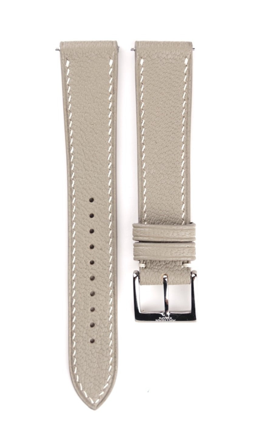 Chevre (French Goat) Leather Strap in Light Taupe - Artisan Straps