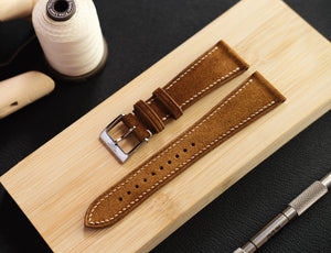 Suede Leather Strap in Whiskey - Artisan Straps