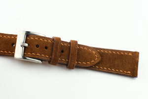 Brown Full Stitch Suede Strap - Artisan Straps