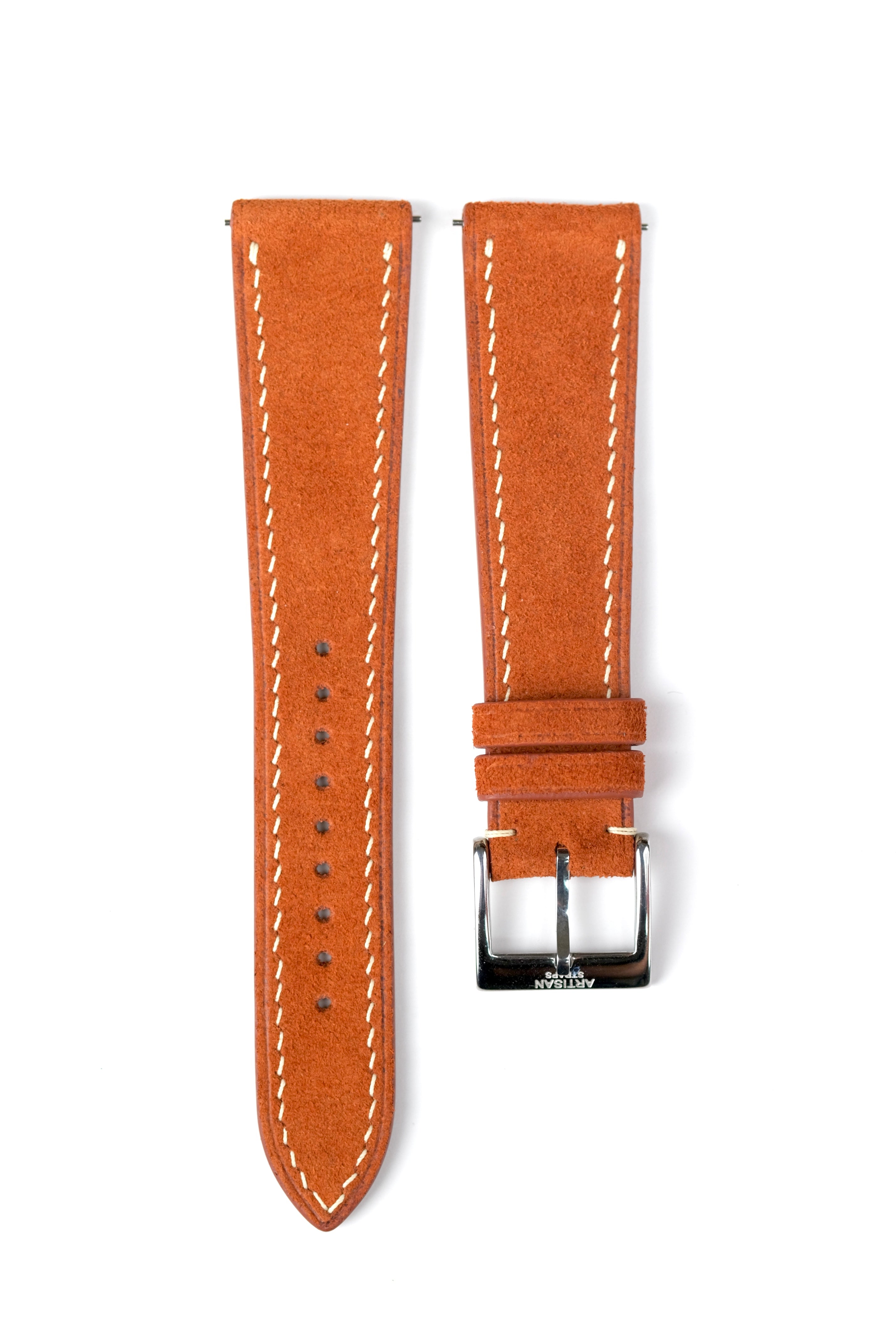 Burnt Orange Suede Leather Strap - Artisan Straps