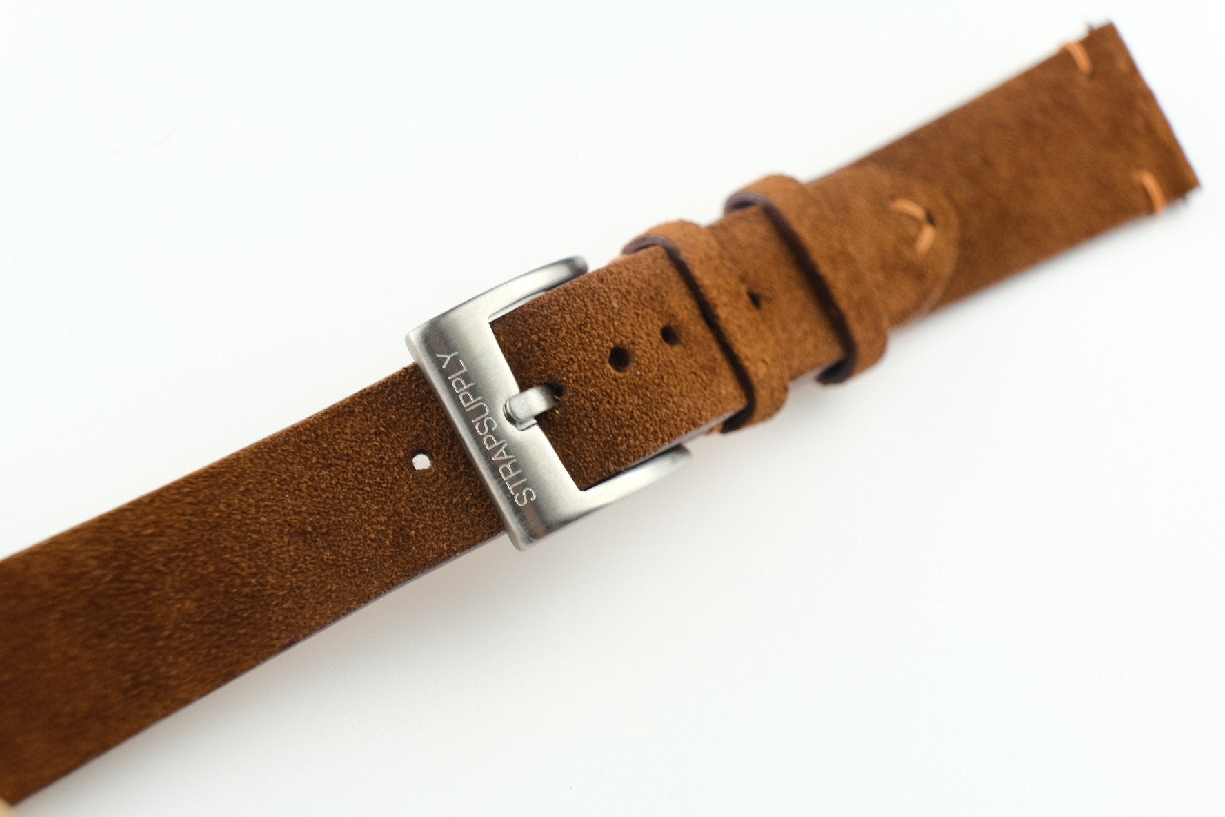 Brown Two-Stitch Suede Strap - Artisan Straps