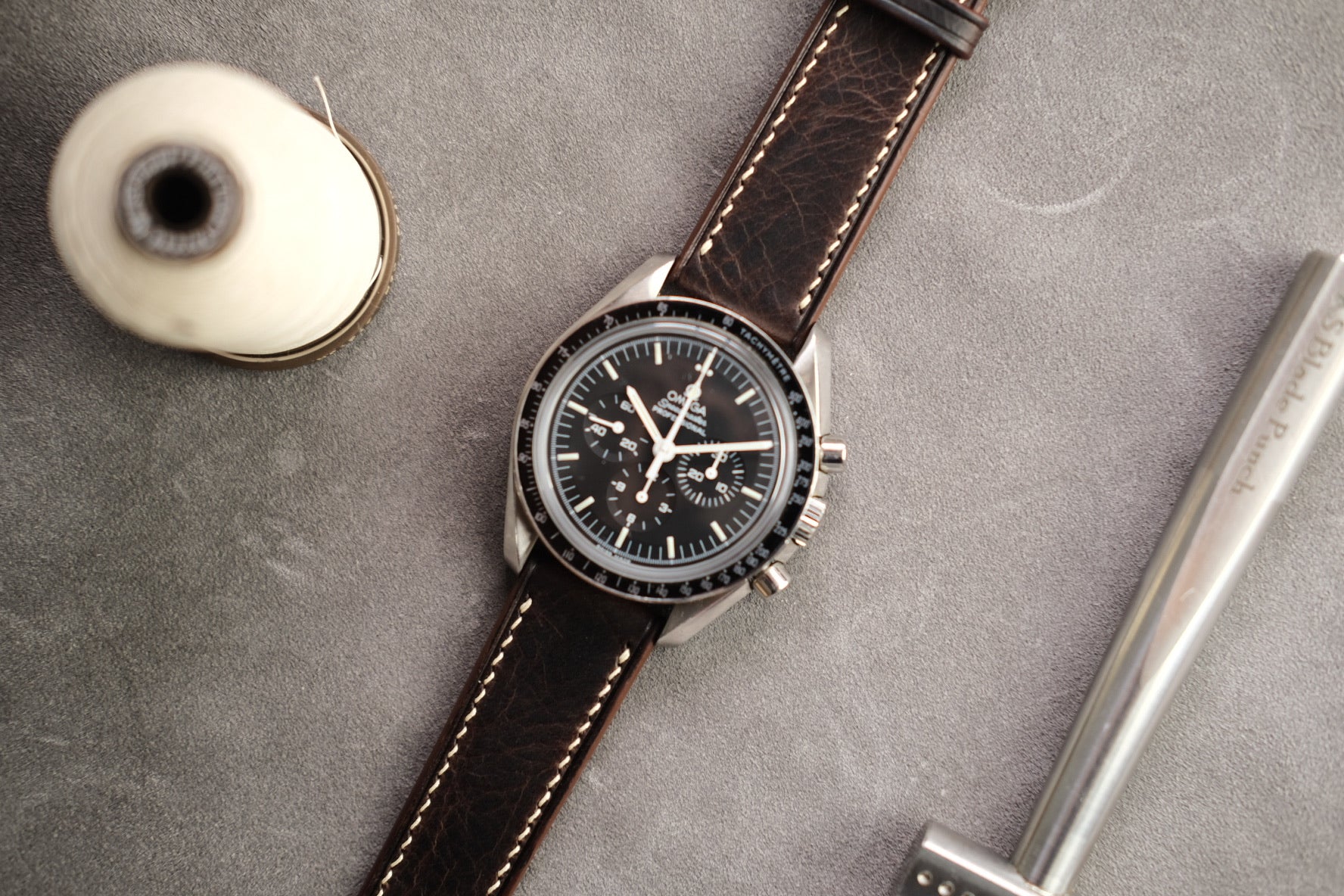 Italian Waxy Calf Leather Strap in Dark Brown - Artisan Straps