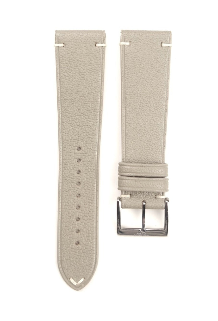 Chèvre (French Goat) Two-Stitch Leather Strap in Light Taupe - Artisan Straps
