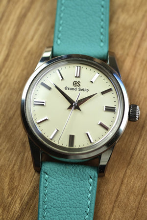 Chèvre (French Goat) Leather Strap in Teal Blue - Artisan Straps