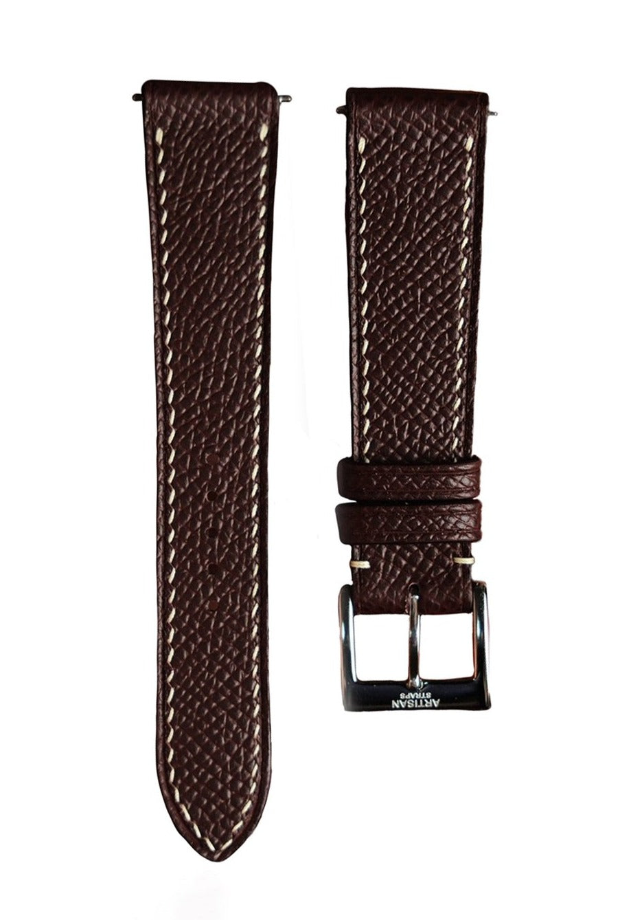 Epsom Calf Leather Strap in Dark Burgundy - Artisan Straps