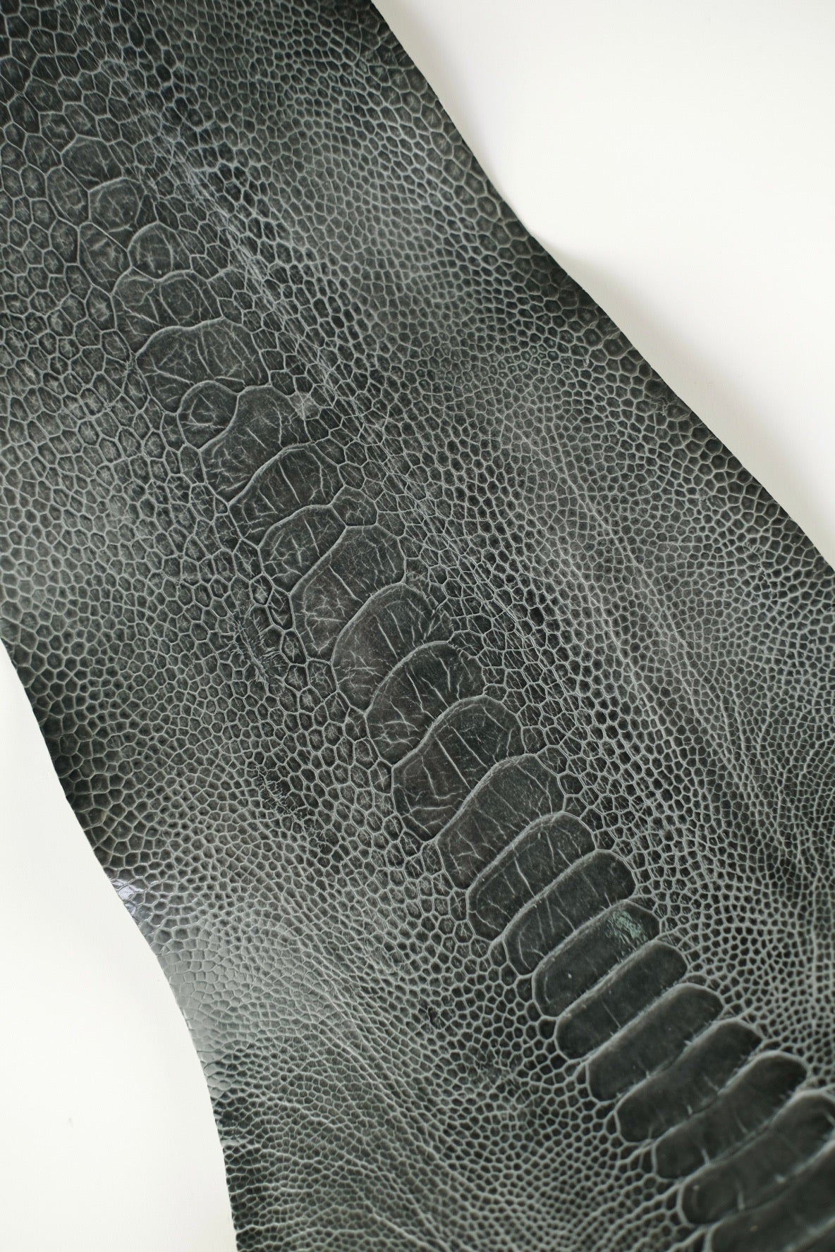 Ostrich Leg Leather Strap in Grey - Artisan Straps