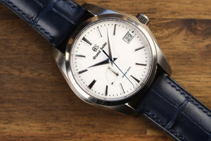 Alligator Padded Leather Strap in Matte Navy - Artisan Straps