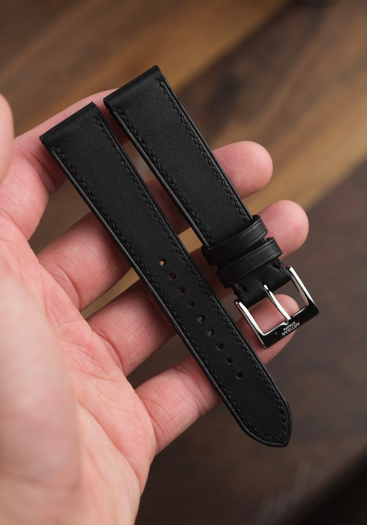 Black French Calf Leather Strap - Artisan Straps