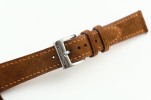 Brown Full Stitch Suede Strap - Artisan Straps
