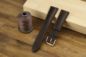 Minerva Box Leather Strap in Dark Brown - Artisan Straps