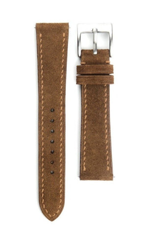 Brown Full Stitch Suede Strap - Artisan Straps