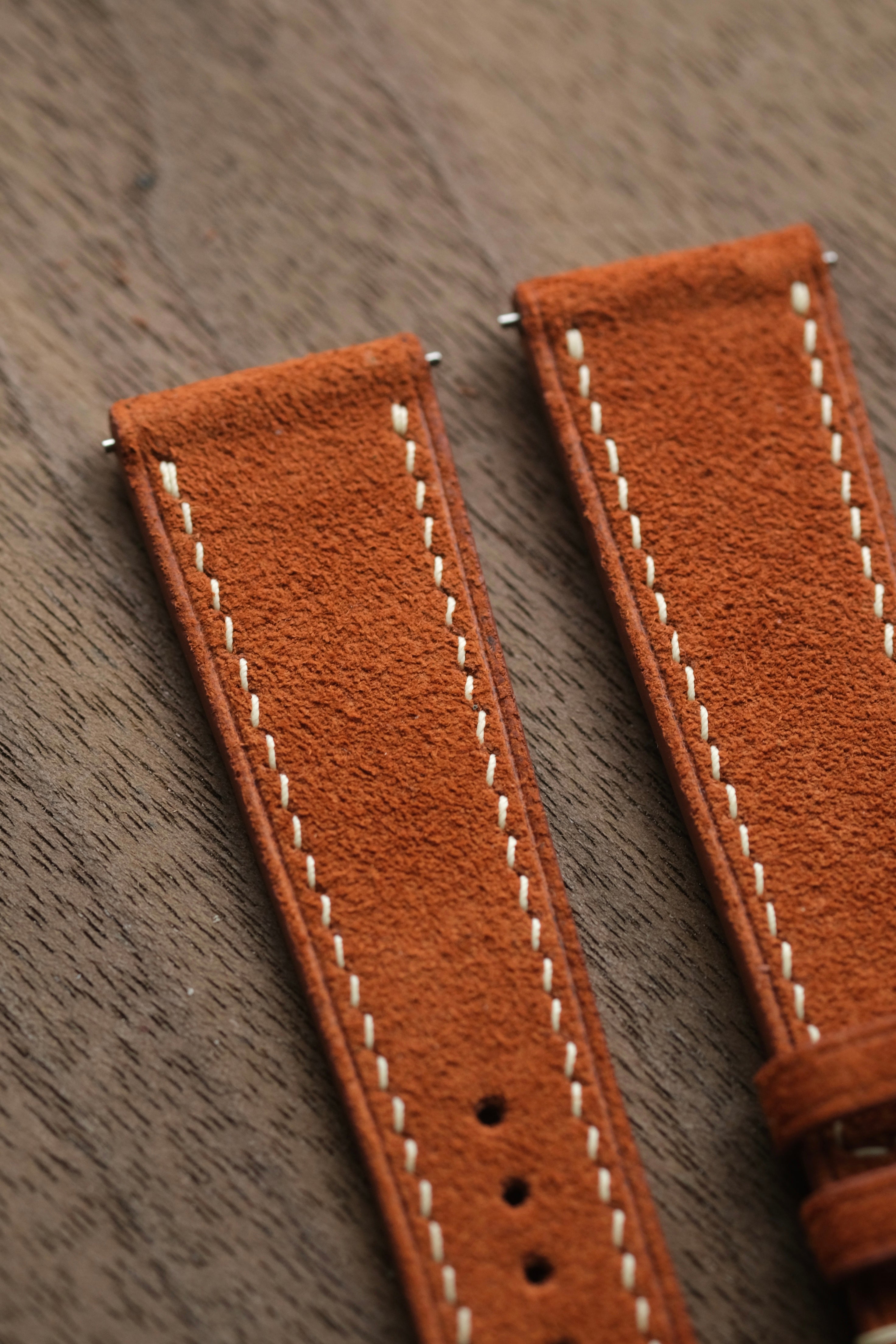 Burnt Orange Suede Leather Strap - Artisan Straps