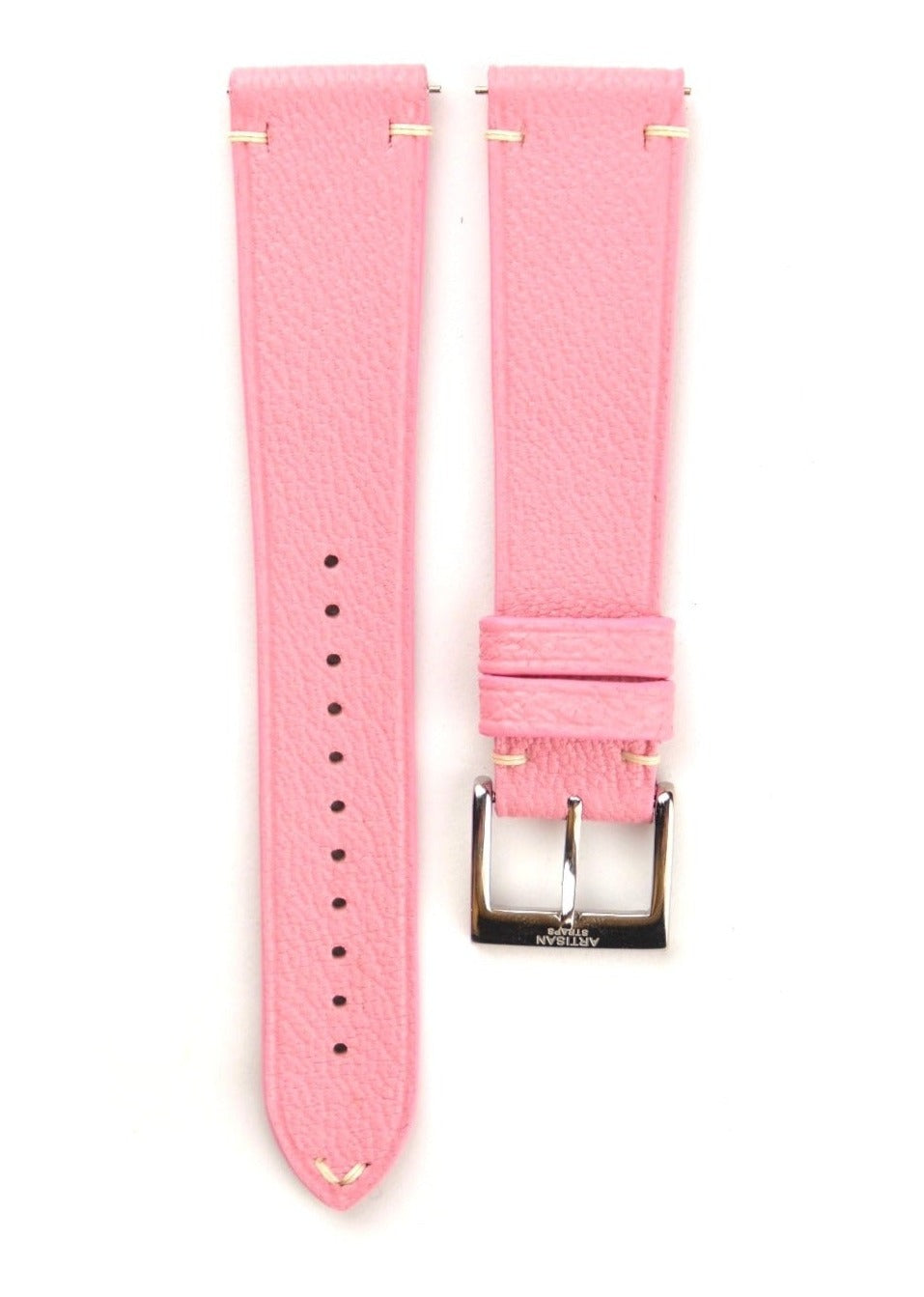 Chèvre (French Goat) Leather Strap in Pink - Artisan Straps
