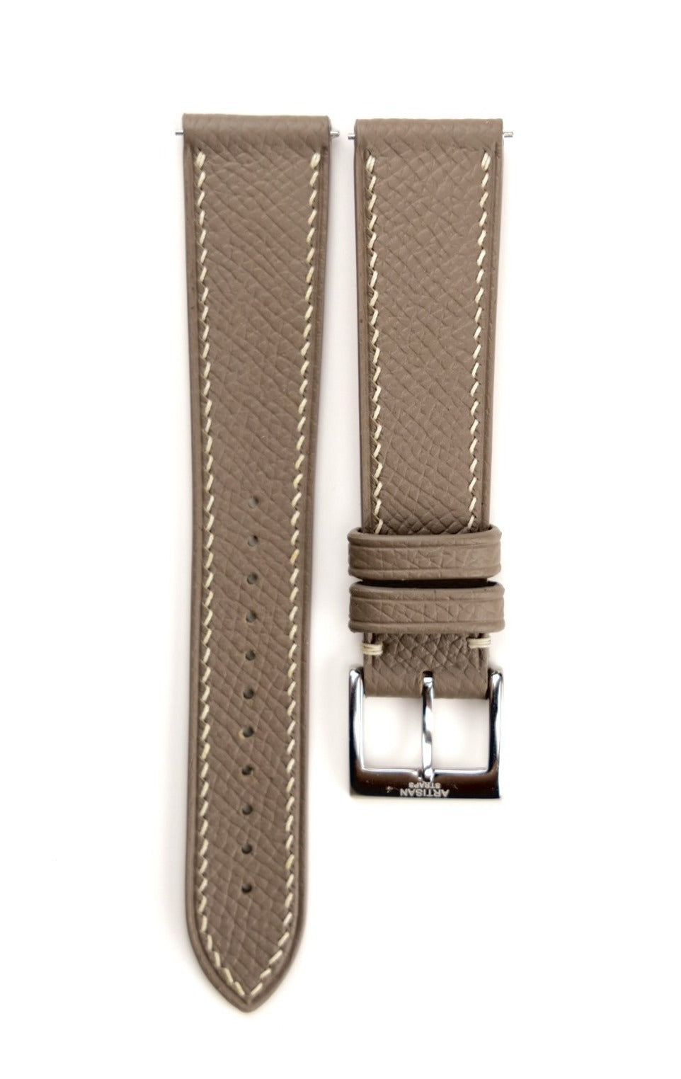 Epsom French Calf Leather Strap in Taupe - Artisan Straps