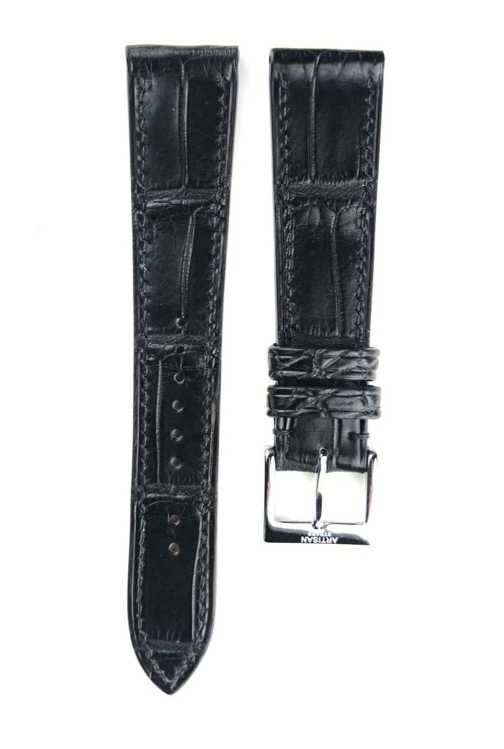 Crocodile Leather Strap in Black - Artisan Straps