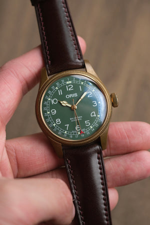 Burgundy Shell Cordovan (Padded) Leather Strap - Artisan Straps