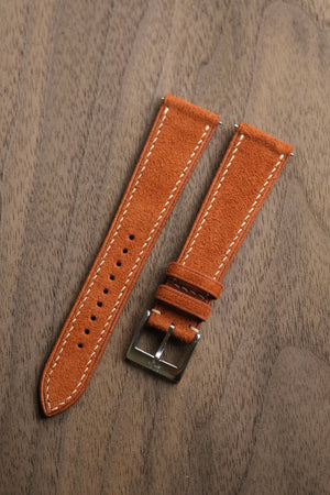 Burnt Orange Suede Leather Strap - Artisan Straps