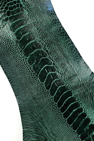 Ostrich Leg Leather Strap in Dark Green - Artisan Straps