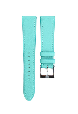 Chèvre (French Goat) Leather Strap in Teal Blue - Artisan Straps