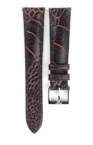 Ostrich Leg Two-tone Leather Strap in Black & Red - Artisan Straps