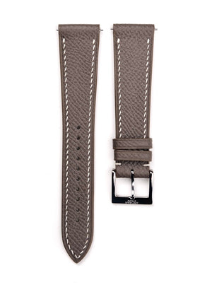 Epsom French Calf Leather Strap in Stone Grey - Artisan Straps
