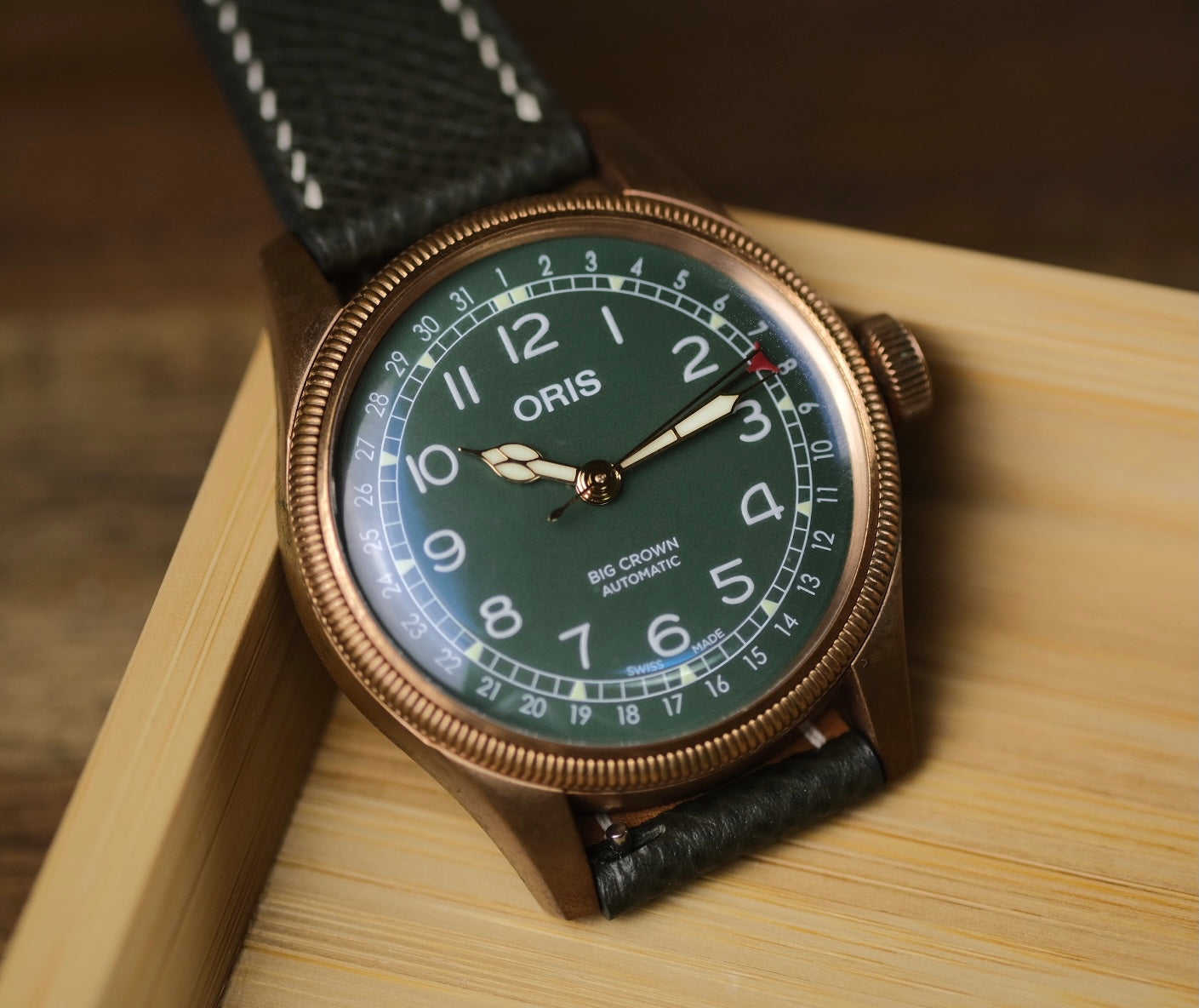 Epsom French Calf Leather Strap in Olive Green - Artisan Straps