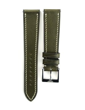 Buttero Italian Calf Leather Strap in Olive Green - Artisan Straps