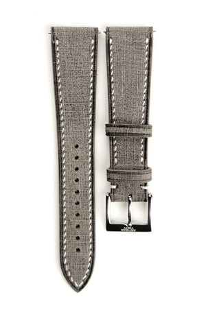 Babele ‘Linen’ Calf Leather Strap in Grey - Artisan Straps