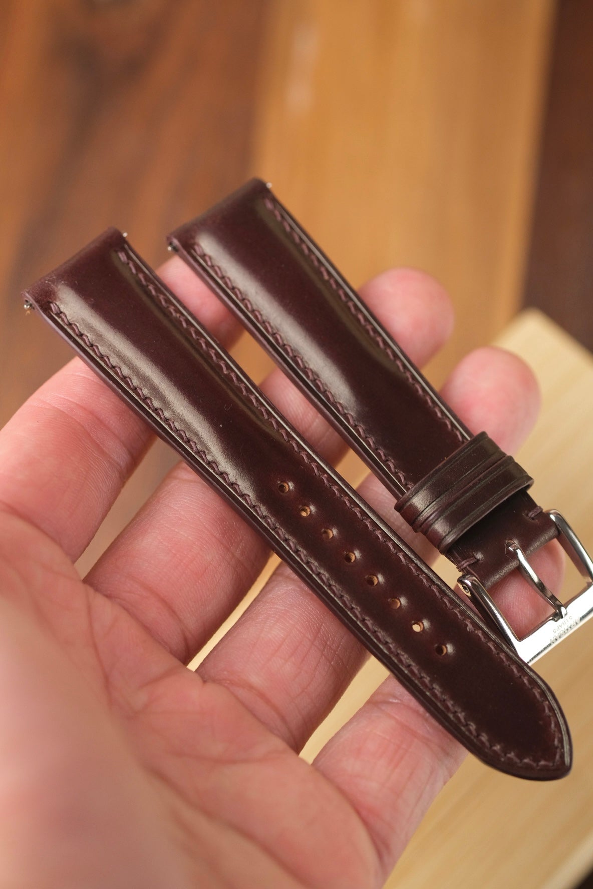 Colour 8 Horween Shell Cordovan (Padded) Leather Strap - Artisan Straps
