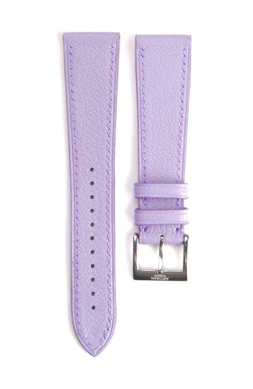 Chèvre (French Goat) Leather Strap in Lavender - Artisan Straps