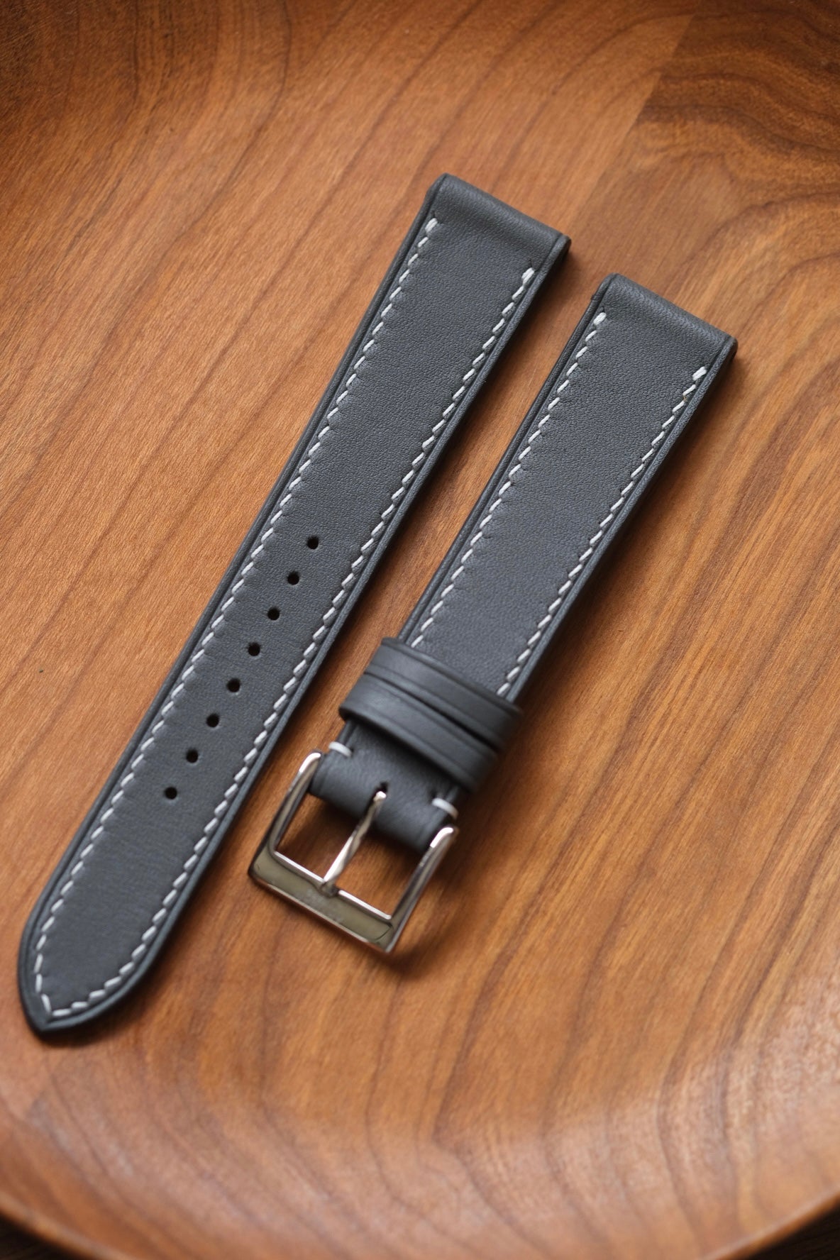 Grey Baranil Leather Strap - Artisan Straps