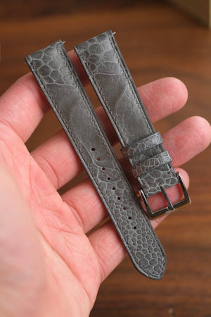 Grey Ostrich Leg Leather Strap - Artisan Straps