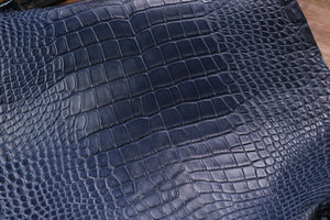 Alligator Padded Leather Strap in Matte Navy - Artisan Straps
