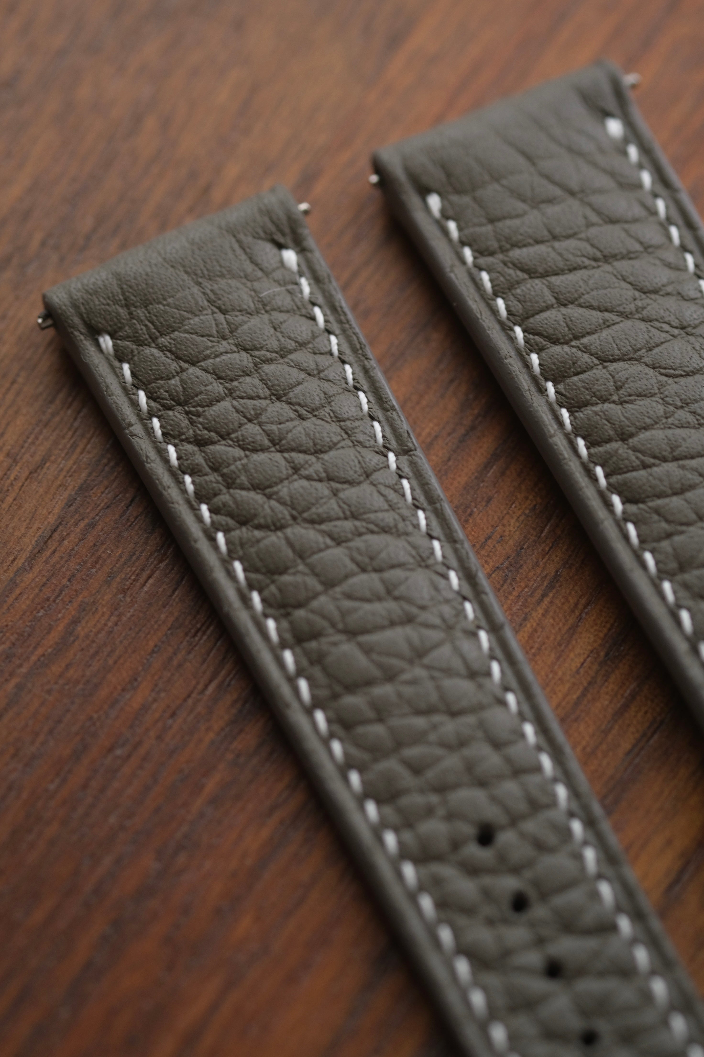 Grey Shrunken Calf (Padded) Leather Strap - Artisan Straps
